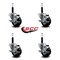 Service Caster 3'' Hard Rubber Swivel 3/4'' Expanding Stem Caster Set with Brake, 4PK SCC-EX20S314-HRS-TLB-34-4 - alternate 3